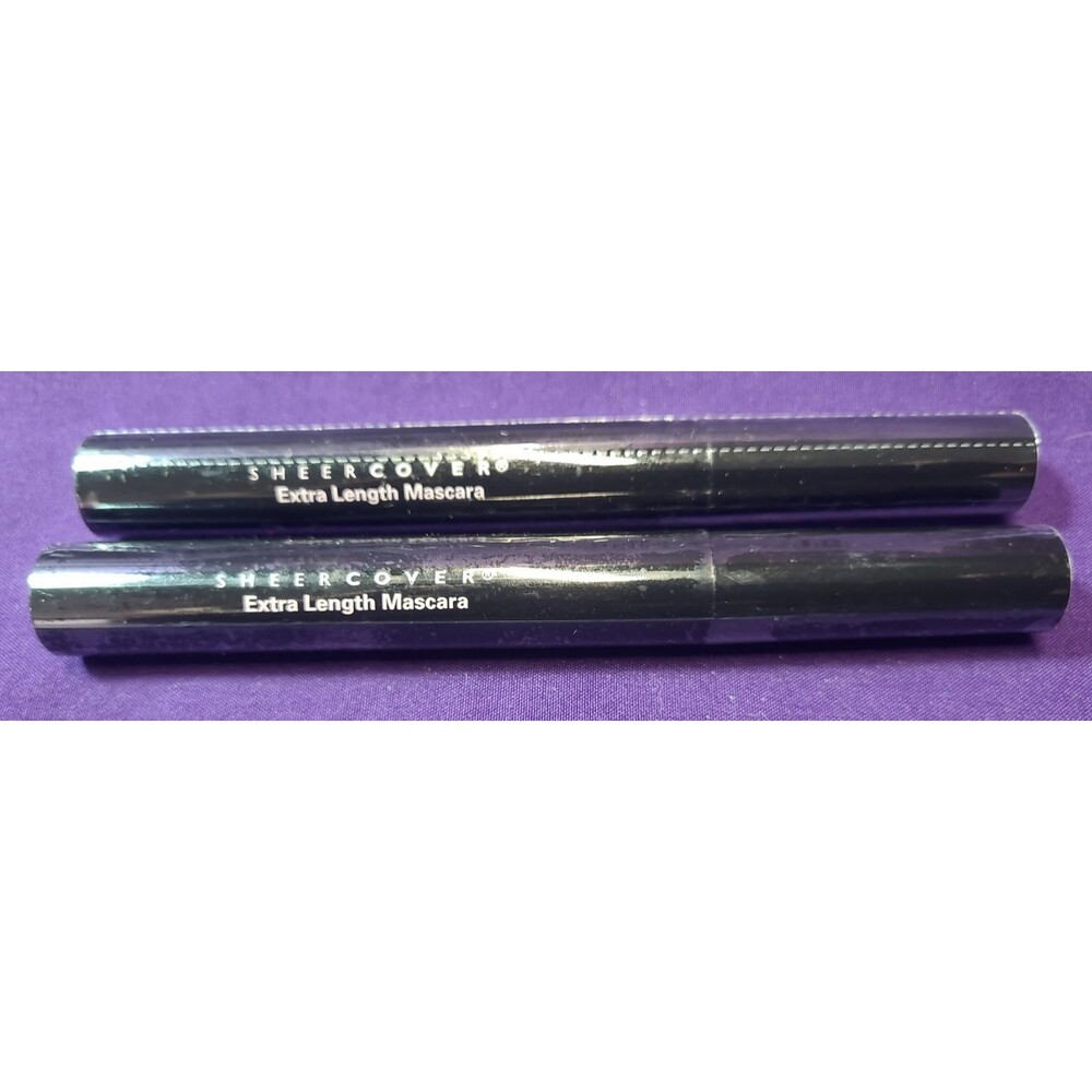 2 piece SHEER COVER EXTRA LENGTH MASCARA BLACK/BROWN .30 oz SEALED